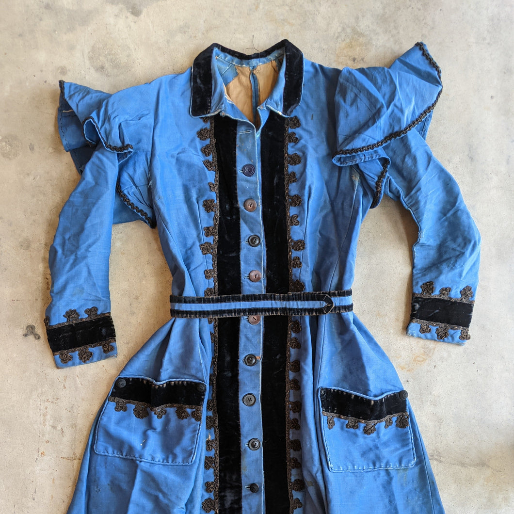 1880s Blue Wrapper Dress | Study or Display