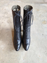 Load image into Gallery viewer, 1910s-1920s Black Lace Up Boots | Approx Sz 5-6