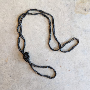 1920s French Jet Long Guard Chain