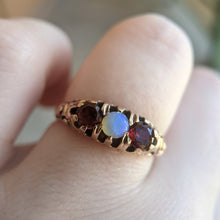 Load image into Gallery viewer, 1890s-1900s Garnet + Opal Gold Ring