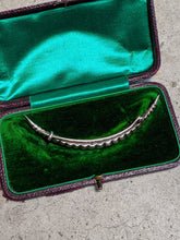 Load image into Gallery viewer, 1900s-1910s Silver + Paste Moon Brooch in Box