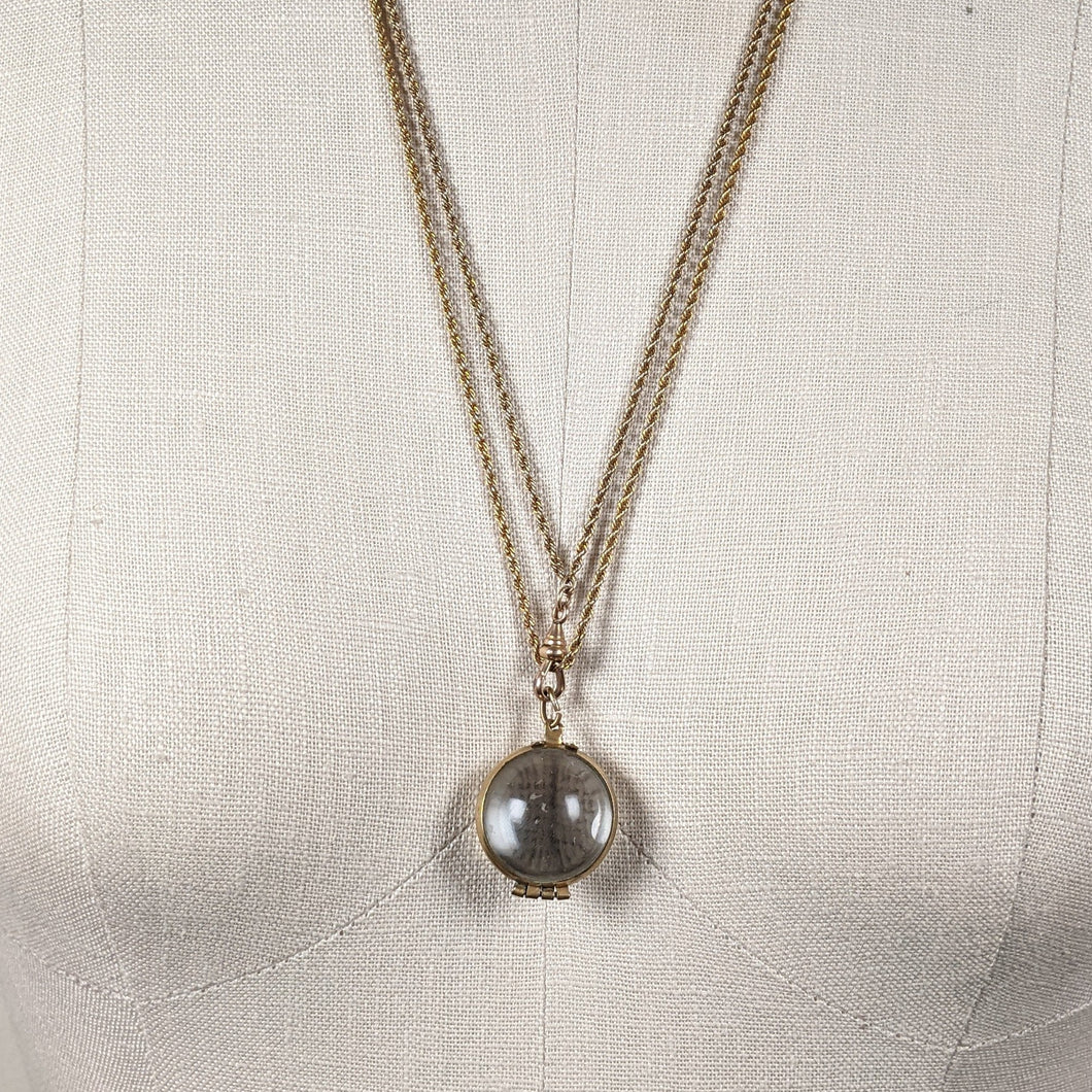 Early 20th c. Pools of Light Locket + Chain