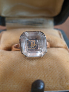 18th c Stuart Crystal Ring in Gold and Silver