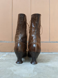 1910s-1920s Brown Louis Heel Boots | Sz 7.5-8