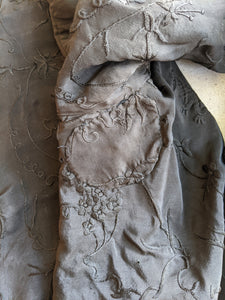 1900s Black Silk Bishop Sleeve Wrap Blouse