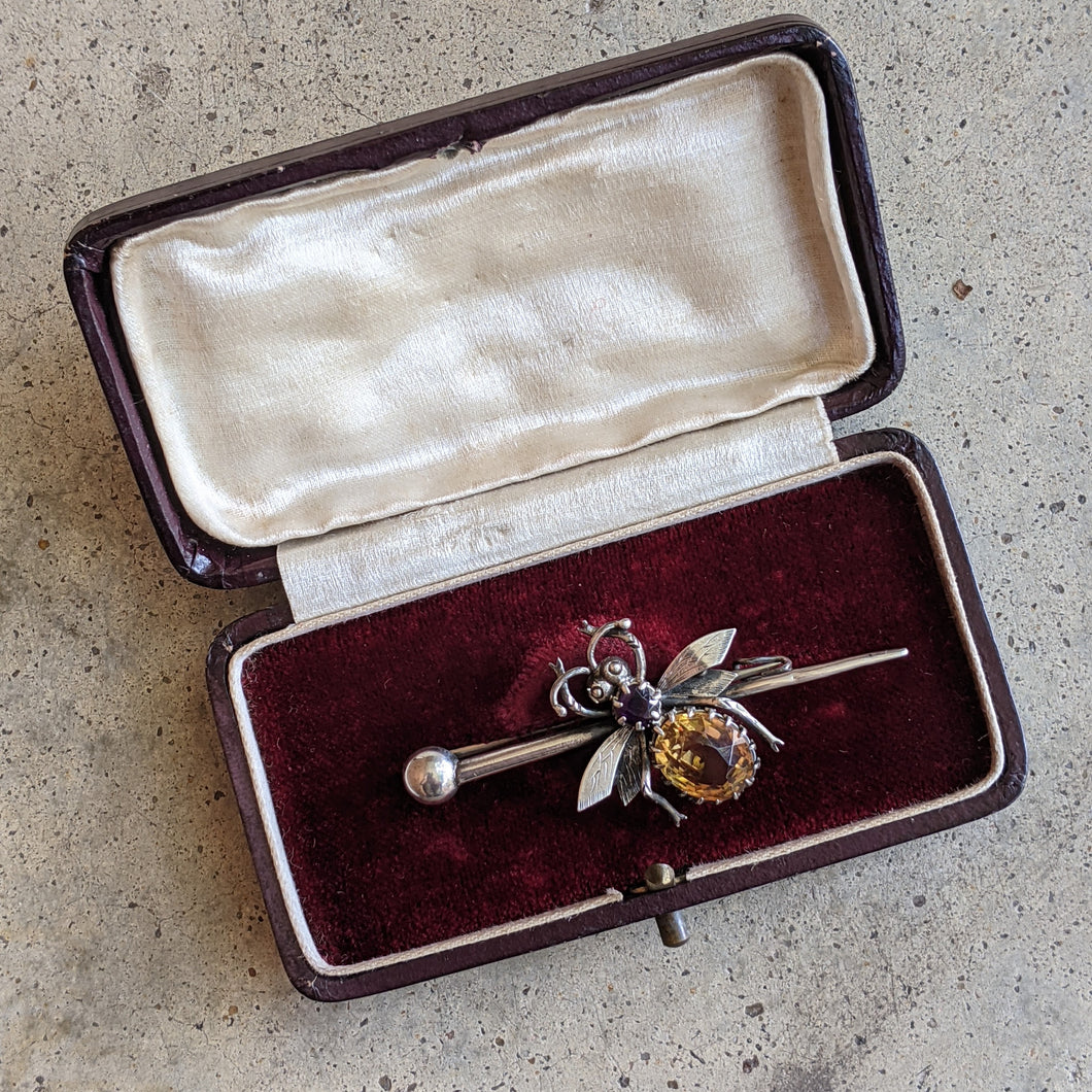 1900s Sterling Silver Fly or Bee Brooch