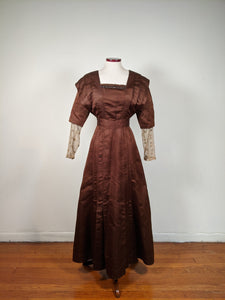 1908-1909 Red Ochre Silk Dress