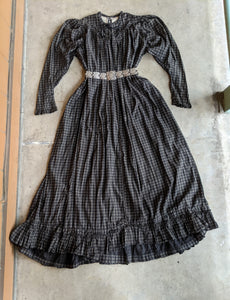 1890s Black Wrapper Dress