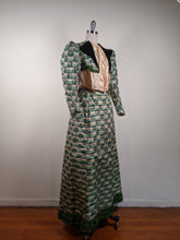 Load image into Gallery viewer, 1890s Green Leaf Pattern Dress | Study + Display