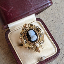 Load image into Gallery viewer, 19th c. 14k Gold Etruscan Revival Cameo Ring