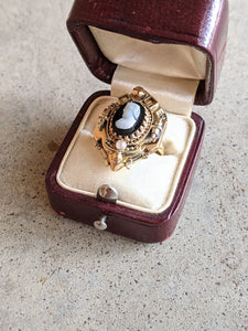 19th c. 14k Gold Etruscan Revival Cameo Ring