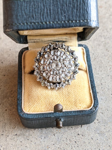 Early 19th c. Black Dot Paste Silver Ring