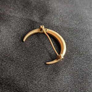 1900s 10k Gold Repousse Moon Brooch