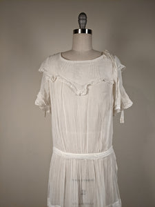 C. 1920s Cotton Gauze Dress
