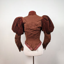 Load image into Gallery viewer, 1890s Brown Velvet Gigot Sleeve Bodice
