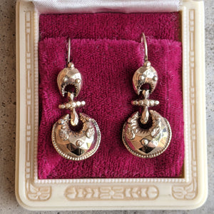 1870s-1880s 9k Gold Earrings
