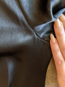 1930s Inky Black Silk Dress | XS-S