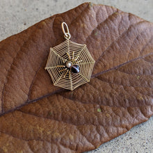 Load image into Gallery viewer, 1900s 9k Gold Spider Web Pendant