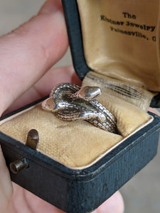 1920s-1930s Sterling Silver Coiled Snake Ring