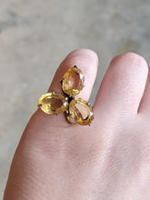 Load image into Gallery viewer, 19th C. 10k Gold + Citrine Shamrock Ring