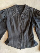 Load image into Gallery viewer, 1900s Dark Grey Puff Sleeve Jacket
