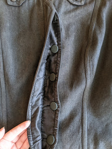 1900s Dark Grey Puff Sleeve Jacket