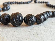 Load image into Gallery viewer, c. 1860s Carved Jet Bead Necklace