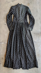 c. 1890s-1900s Dark Indigo Calico Dress