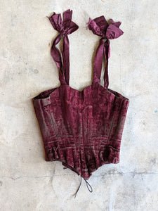 19th c. Purple Velvet Swiss Waist