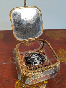 19th c. Ormolu Beveled Glass Jewelry Casket