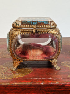 19th c. Ormolu Beveled Glass Jewelry Casket