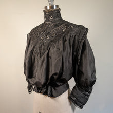 Load image into Gallery viewer, 1900s Black Silk Shirt-Waist