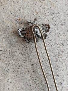 19th c. Cut Steel Butterfly Hair Pin