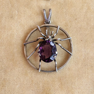 1900s-1910s Sterling Silver Spider Pendant