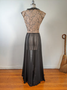 c. 1940s Silk Chiffon Gown