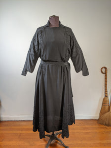 RESERVED | 1910s Black Silk Dress