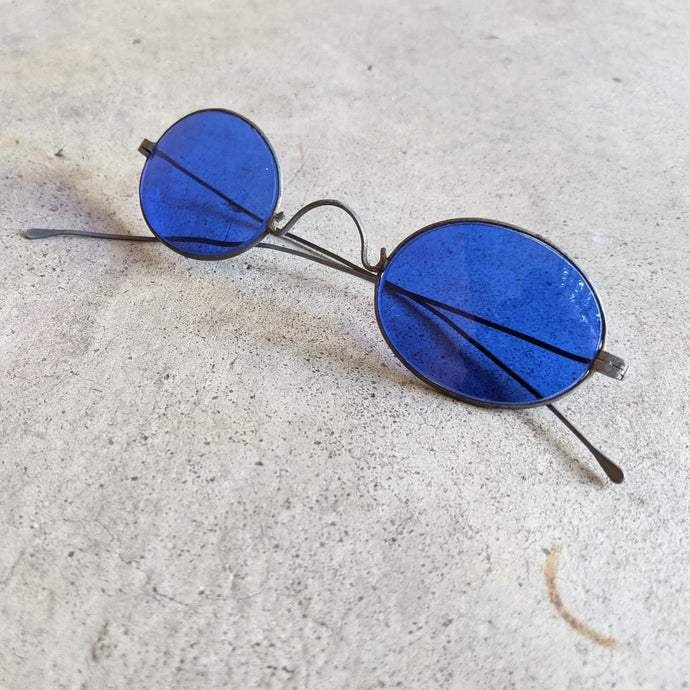 1890s-1900s Cobalt Blue Tinted Glasses