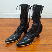 Load image into Gallery viewer, 1920s Black Lace Up Boots | Approx Sz 6-6.5