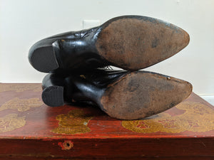 c. 1910s-1920s Black Lace Up Boots | Approx Sz 7