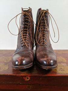 c. 1910s-1920s Brown Lace Up Boots | Approx Sz 8