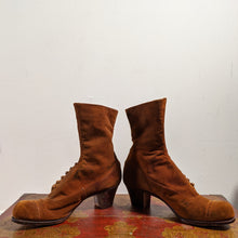 Load image into Gallery viewer, Early 1910s Brown Suede Side Button Boots | Approx Sz 5