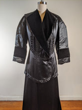 Load image into Gallery viewer, c. 1910s Black Silk Suit | Jacket + Skirt
