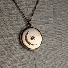 Load image into Gallery viewer, c. 1910s Moon + Star Locket and Rolo Chain