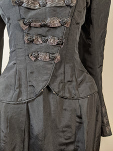 1890s Black Dress | Bodice + Skirt