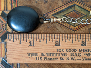 c. 1860s-80s Whitby Jet Locket on Chain