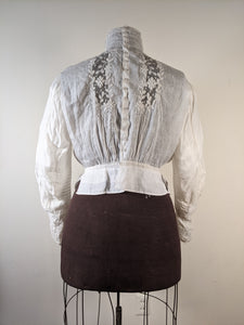 1900s White Embroidered Shirt-Waist