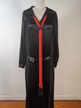 Load image into Gallery viewer, 1920s Black + Orange Silk Dress