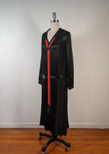 Load image into Gallery viewer, 1920s Black + Orange Silk Dress
