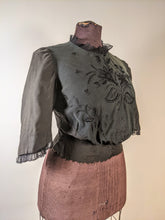 Load image into Gallery viewer, 1900s Green + Black Embroidered Shirt-Waist