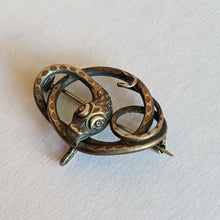 Load image into Gallery viewer, 1910s-1920s Sterling Silver Snake Brooch